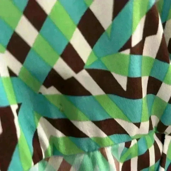 Donna Morgan Women's Knee Length Dress Size 6 Multicolor Chevron Geometric - Picture 8 of 13